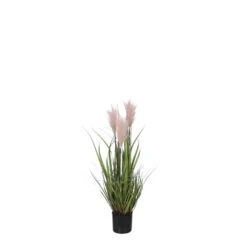 Mica Decorations Pluimgras In Pot - D35H80cm - Roze