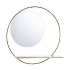 Mica Decorations Spiegel Phoenix - D58B11cm - Goud