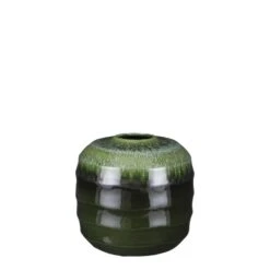 Mica Decorations Vaas Roan - D17H16,5cm - Donkergroen