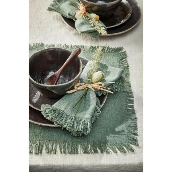 Servet Xavie L40b40cm Groen 4st 2 Servet Xavie L40b40cm Groen 4st - Afbeelding 2
