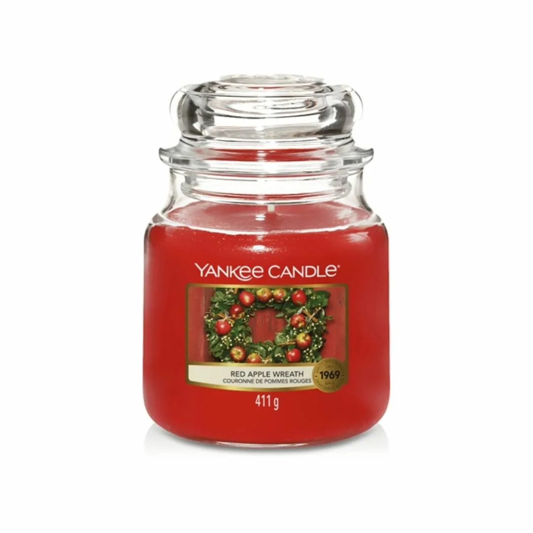 Yankee Candle Red Apple Wreath Medium Jar 1 Yankee Candle Red Apple Wreath Medium Jar