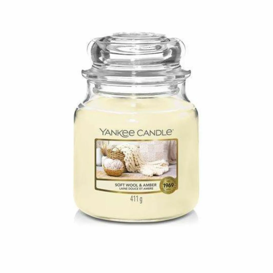 Yankee Candle Soft Wool & Amber Medium Jar 1 Yankee Candle Soft Wool & Amber Medium Jar